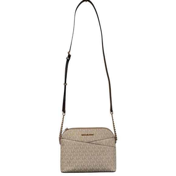 MICHAEL KORS Jet Set Travel Medium Metallic Signature Logo Dome Crossbody Bag - Picture 1 of 6